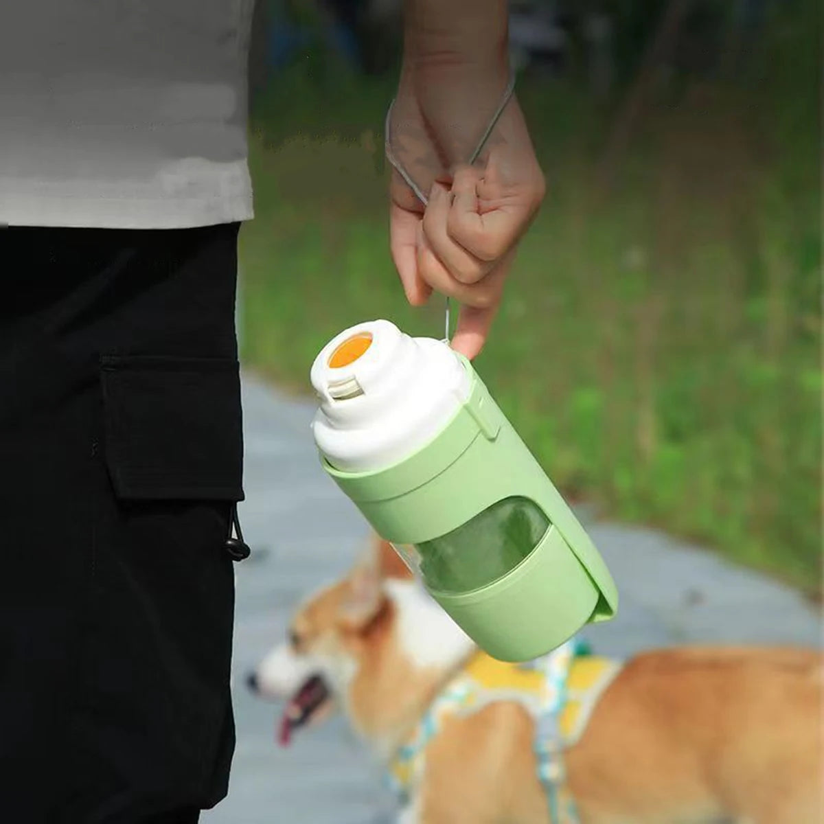 Portable Dog Cat Water Bottle with Storage for Food and Water Container.