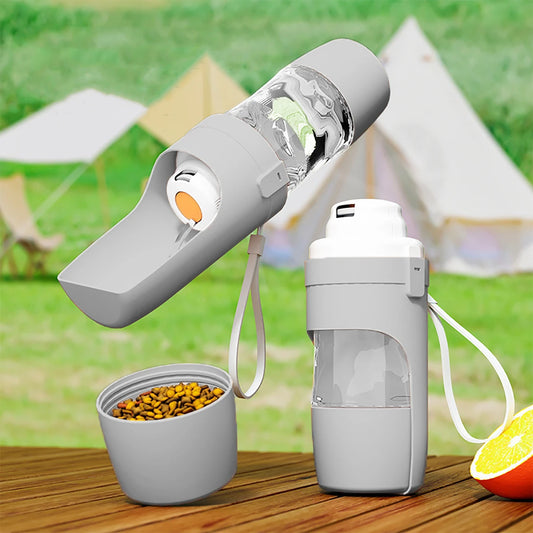 Portable Dog Cat Water Bottle with Storage for Food and Water Container.