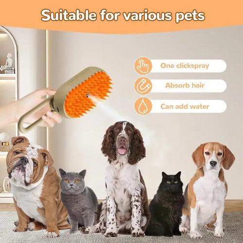 Pet Steam Brush for Cats And Dogs