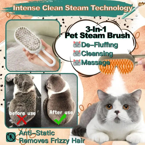 Pet Steam Brush for Cats And Dogs